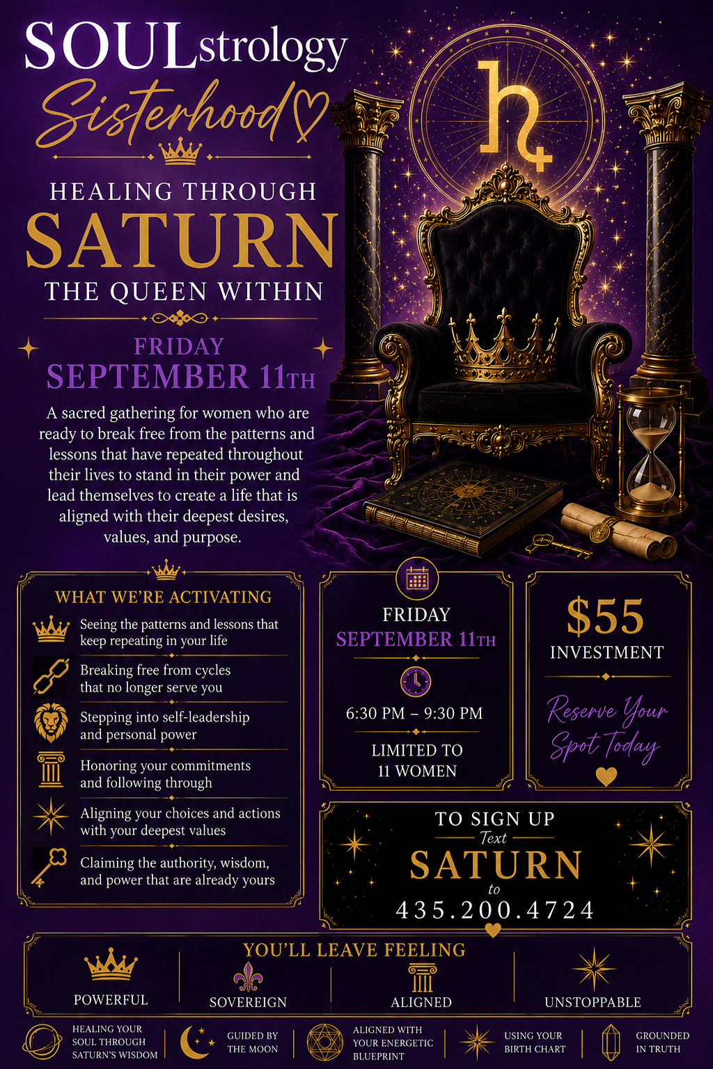 SOULstrology Sisterhood: Healing Through Saturn — September 11, 2026